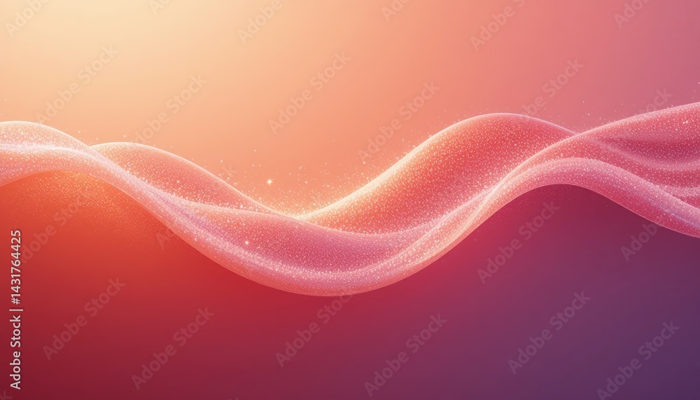 Poster flowing abstract waves digital art vibrant color gradient serene atmosphere close-up view modern aes