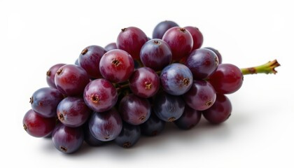 Fototapeta premium Fresh Red and Blue Grapes on White Background for Culinary Use