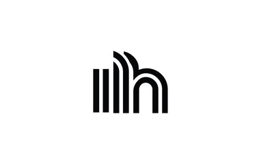 ILH Creative Unique Modern Letter Logo Design. Stylized logo featuring a unique letter design, presenting abstract minimalist aesthetics and modern appeal.