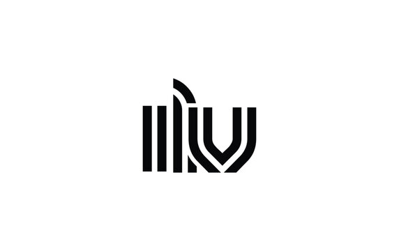 ILV Creative Unique Modern Letter Logo Design. Stylized logo featuring a unique letter design, presenting abstract minimalist aesthetics and modern appeal.