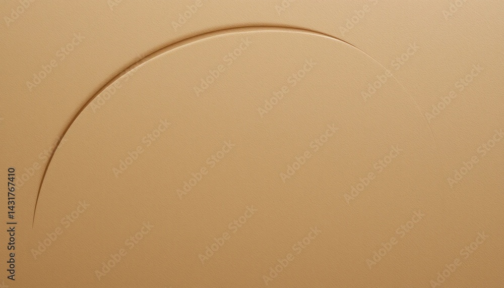 Poster curved line abstract art digital canvas minimalist design beige background close-up view modern aest
