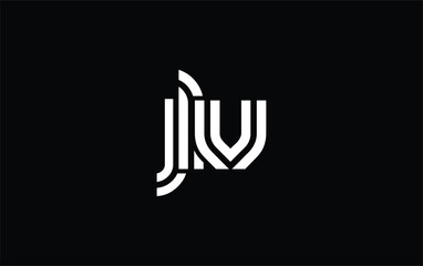 JLV Creative Unique Modern Letter Logo Design. Stylized logo featuring a unique letter design, presenting abstract minimalist aesthetics and modern appeal.