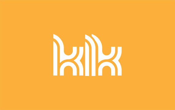KLK Creative Unique Modern Letter Logo Design. Stylized logo featuring a unique letter design, presenting abstract minimalist aesthetics and modern appeal.