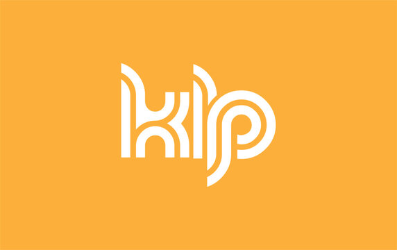 KLP Creative Unique Modern Letter Logo Design. Stylized logo featuring a unique letter design, presenting abstract minimalist aesthetics and modern appeal.