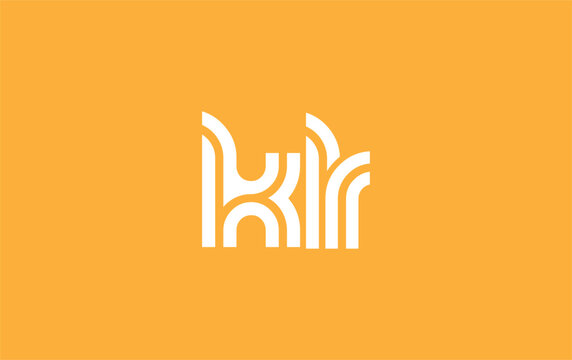 KLR Creative Unique Modern Letter Logo Design. Stylized logo featuring a unique letter design, presenting abstract minimalist aesthetics and modern appeal.