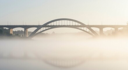 Obraz premium Misty morning over a bridge