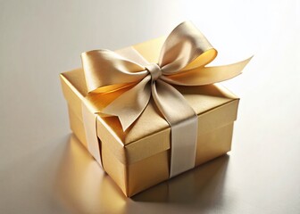 Obraz premium Minimalist Open Gold Gift Box with Bow - Elegant Luxury Present