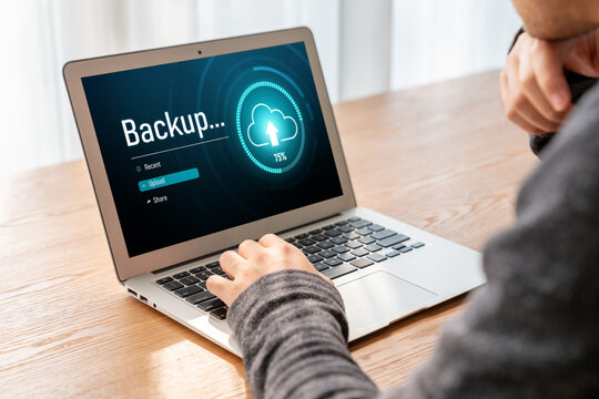 Backup Storage Data Internet Technology Business concept. Database storage cloud technology file data transfer sharing, cyber, big data information, internet banking application download upload snugly - Powered by Adobe