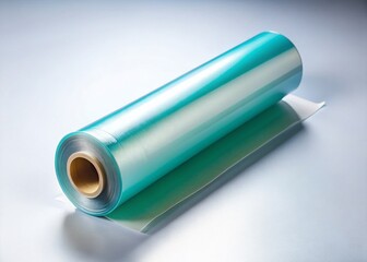 Minimalist Plastic Roll Packaging Mockup: Clean White Background