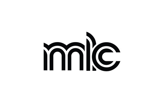 MLC Creative Unique Modern Letter Logo Design. Stylized logo featuring a unique letter design, presenting abstract minimalist aesthetics and modern appeal.