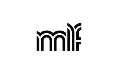 MLF Creative Unique Modern Letter Logo Design. Stylized logo featuring a unique letter design, presenting abstract minimalist aesthetics and modern appeal.