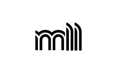 MLL Creative Unique Modern Letter Logo Design. Stylized logo featuring a unique letter design, presenting abstract minimalist aesthetics and modern appeal.