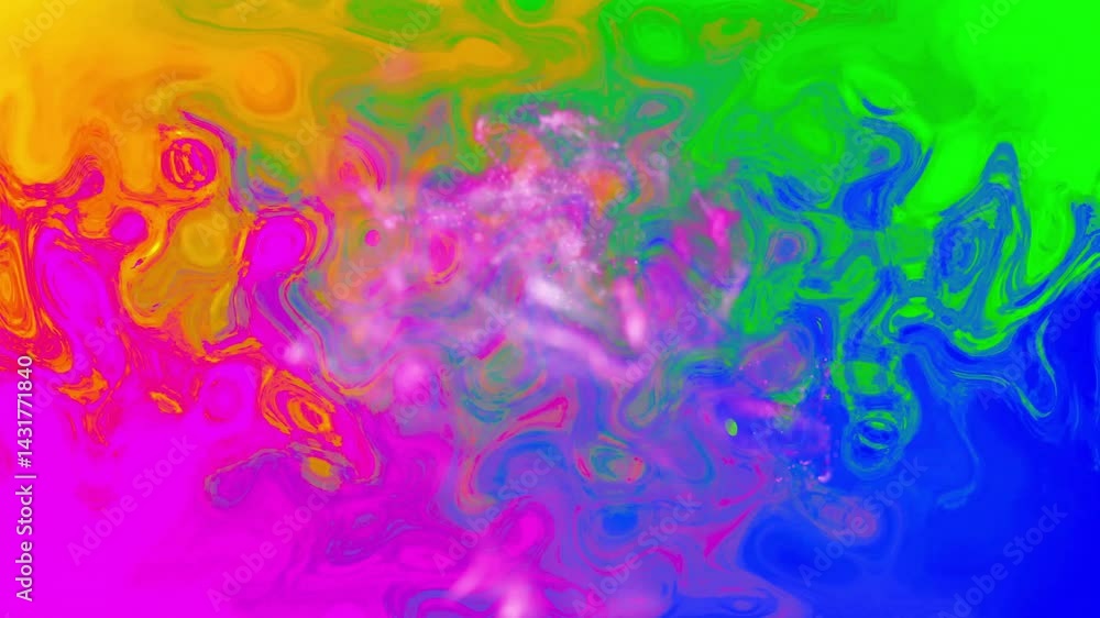 Poster neon colors swirling across digital canvas, creating fluid design with marbled liquid forms