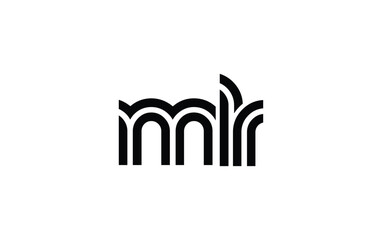 MLR Creative Unique Modern Letter Logo Design. Stylized logo featuring a unique letter design, presenting abstract minimalist aesthetics and modern appeal.