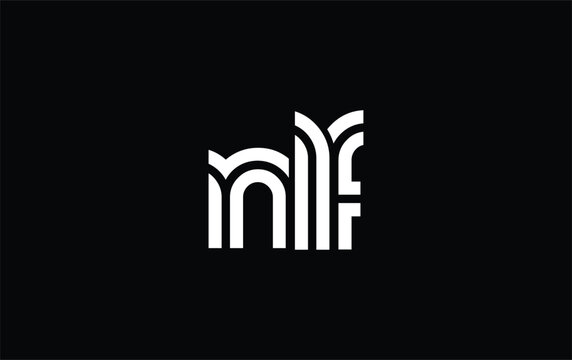 NLF Creative Unique Modern Letter Logo Design. Stylized logo featuring a unique letter design, presenting abstract minimalist aesthetics and modern appeal.