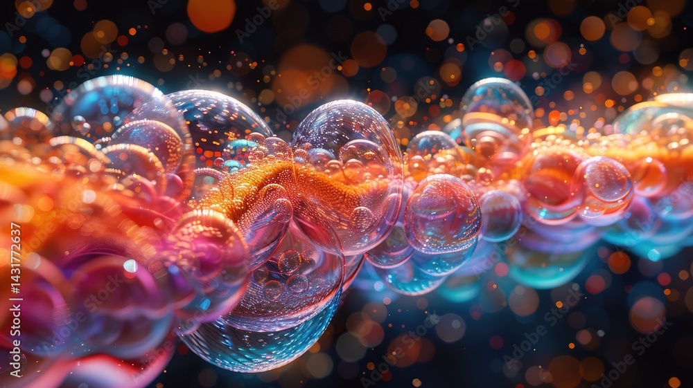Aufkleber abstract digital wave of glowing red and blue particles. digital artwork of cable with glowing vibra