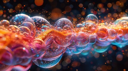 Abstract digital wave of glowing red and blue particles. Digital artwork of cable with glowing vibrant color. Dynamic and vibrant flow of light in motion. Technology innovation and energy. AIG53.