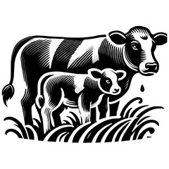 Cow and Calf Grazing