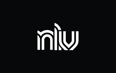 NLV Creative Unique Modern Letter Logo Design. Stylized logo featuring a unique letter design, presenting abstract minimalist aesthetics and modern appeal.