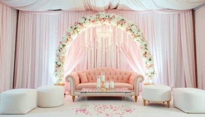 Elegant Pink Wedding Arch