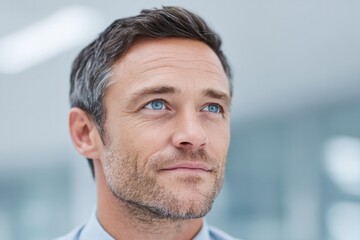 Obraz premium portrait of any person blurred background depicting financial consulting