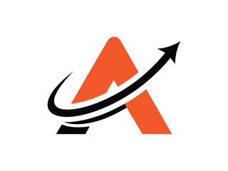 Futuristic Letter A Logo with Orbit Swoosh – Modern Technology Branding Symbol © Pro designer Arnov