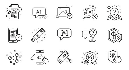 Fototapeta premium Set of Business icons, such as Whiskey glass, Megaphone, Online voting icons. Love ticket, Food market, Seo signs. Report, Approved, Arena stadium. Certificate, Warning, Search book. Vector