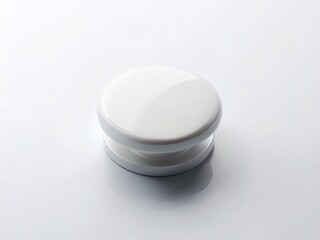 Minimalist White Button on Pristine White Background - Clean Stock Photo