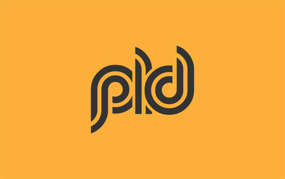 PLD Creative Unique Modern Letter Logo Design. Stylized logo featuring a unique letter design, presenting abstract minimalist aesthetics and modern appeal.