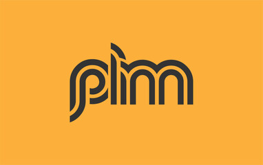 PLM Creative Unique Modern Letter Logo Design. Stylized logo featuring a unique letter design, presenting abstract minimalist aesthetics and modern appeal.