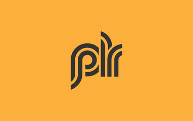 PLR Creative Unique Modern Letter Logo Design. Stylized logo featuring a unique letter design, presenting abstract minimalist aesthetics and modern appeal.
