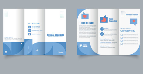 Minimalist Medical Flyer Template Tri-Fold Brochure for Health Centers and Medical Marketing.