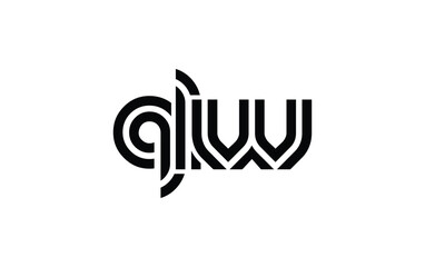 QLW Creative Unique Modern Letter Logo Design. Stylized logo featuring a unique letter design, presenting abstract minimalist aesthetics and modern appeal.