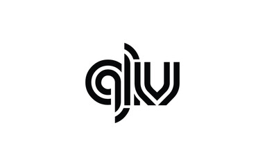 QLV Creative Unique Modern Letter Logo Design. Stylized logo featuring a unique letter design, presenting abstract minimalist aesthetics and modern appeal.