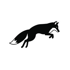 black Fox icon on the background, vector illustration