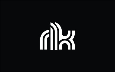 RLK Creative Unique Modern Letter Logo Design. Stylized logo featuring a unique letter design, presenting abstract minimalist aesthetics and modern appeal.