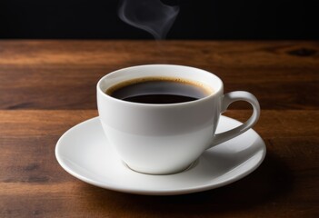 Obraz premium There's a cup of coffee on the saucer on the table