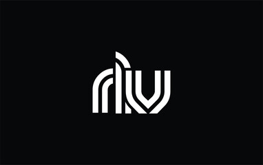 RLV Creative Unique Modern Letter Logo Design. Stylized logo featuring a unique letter design, presenting abstract minimalist aesthetics and modern appeal.