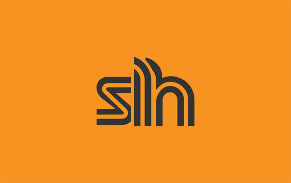 SLH Creative Unique Modern Letter Logo Design. Stylized logo featuring a unique letter design, presenting abstract minimalist aesthetics and modern appeal.