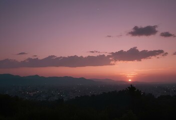 Fototapeta premium sunset in the mountains