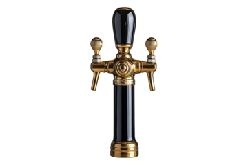 A beer tap in a pub isolated on transparent background
