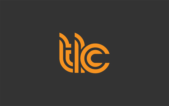 TLC Creative Unique Modern Letter Logo Design. Stylized logo featuring a unique letter design, presenting abstract minimalist aesthetics and modern appeal.