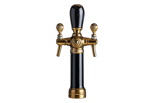 A beer tap in a pub isolated on transparent background
