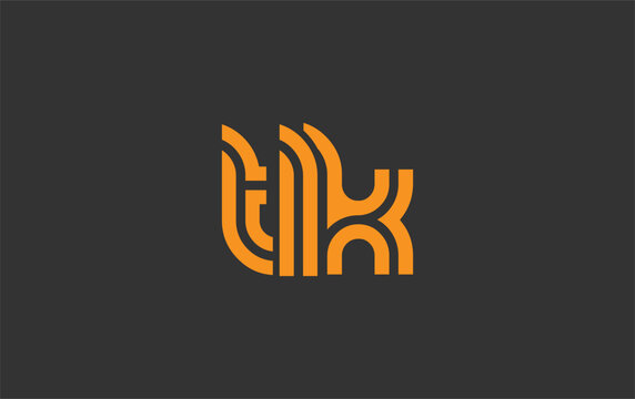 TLK Creative Unique Modern Letter Logo Design. Stylized logo featuring a unique letter design, presenting abstract minimalist aesthetics and modern appeal.