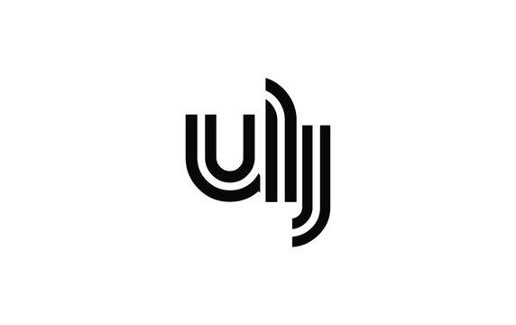 ULJ Creative Unique Modern Letter Logo Design. Stylized logo featuring a unique letter design, presenting abstract minimalist aesthetics and modern appeal.