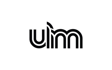 ULM Creative Unique Modern Letter Logo Design. Stylized logo featuring a unique letter design, presenting abstract minimalist aesthetics and modern appeal.