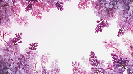 Obraz premium Elegant wedding invitation card background . Minimal hand painted watercolor Lilac flowers texture template background. Design for wedding, vip cover, poster, rsvp moderncard.Valentine's Day