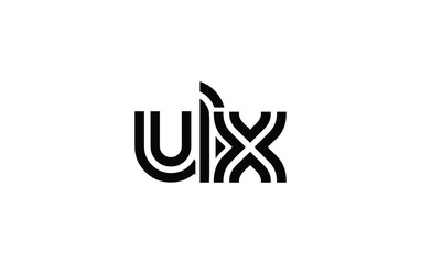 Obraz premium ULX Creative Unique Modern Letter Logo Design. Stylized logo featuring a unique letter design, presenting abstract minimalist aesthetics and modern appeal.
