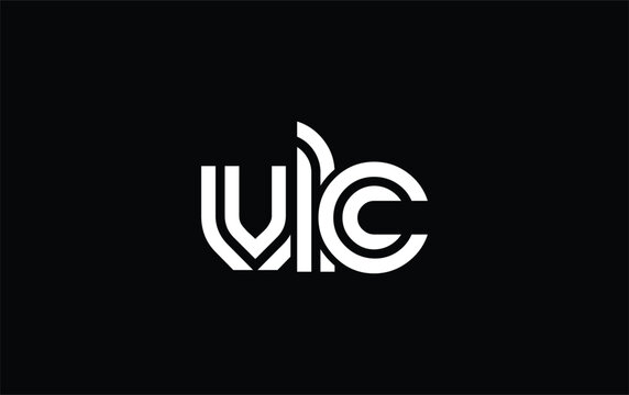 VLC Creative Unique Modern Letter Logo Design. Stylized logo featuring a unique letter design, presenting abstract minimalist aesthetics and modern appeal.