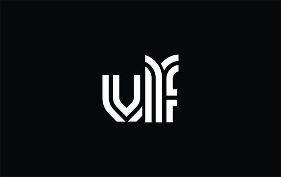 VLF Creative Unique Modern Letter Logo Design. Stylized logo featuring a unique letter design, presenting abstract minimalist aesthetics and modern appeal.